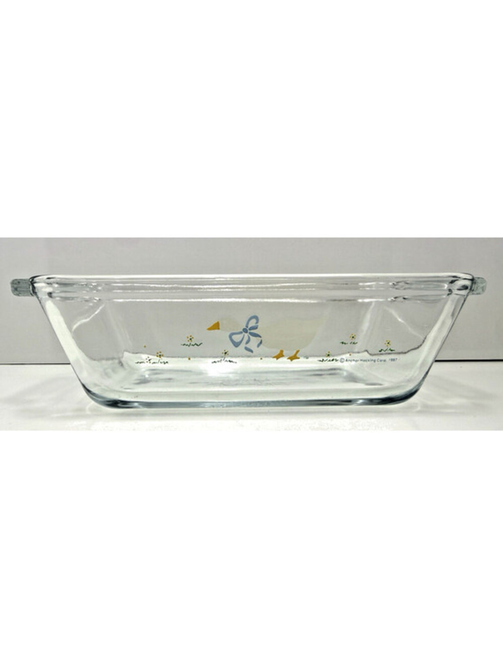 Vtg Silly Goose Geese Anchor Hocking Loaf Pan Dish 1987 Country Farm Cottage
